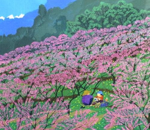 原田泰治 　「ももの花」の買取画像